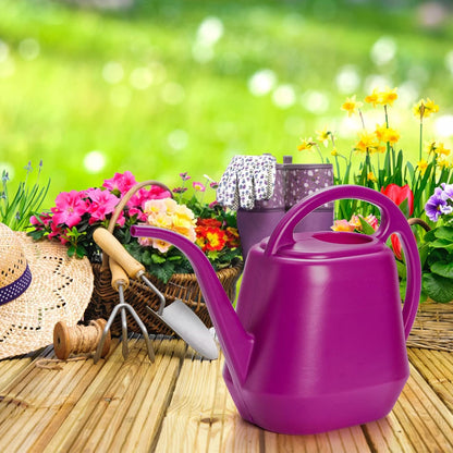 Plastic Watering Can, 1-Gallon, Deep Gray