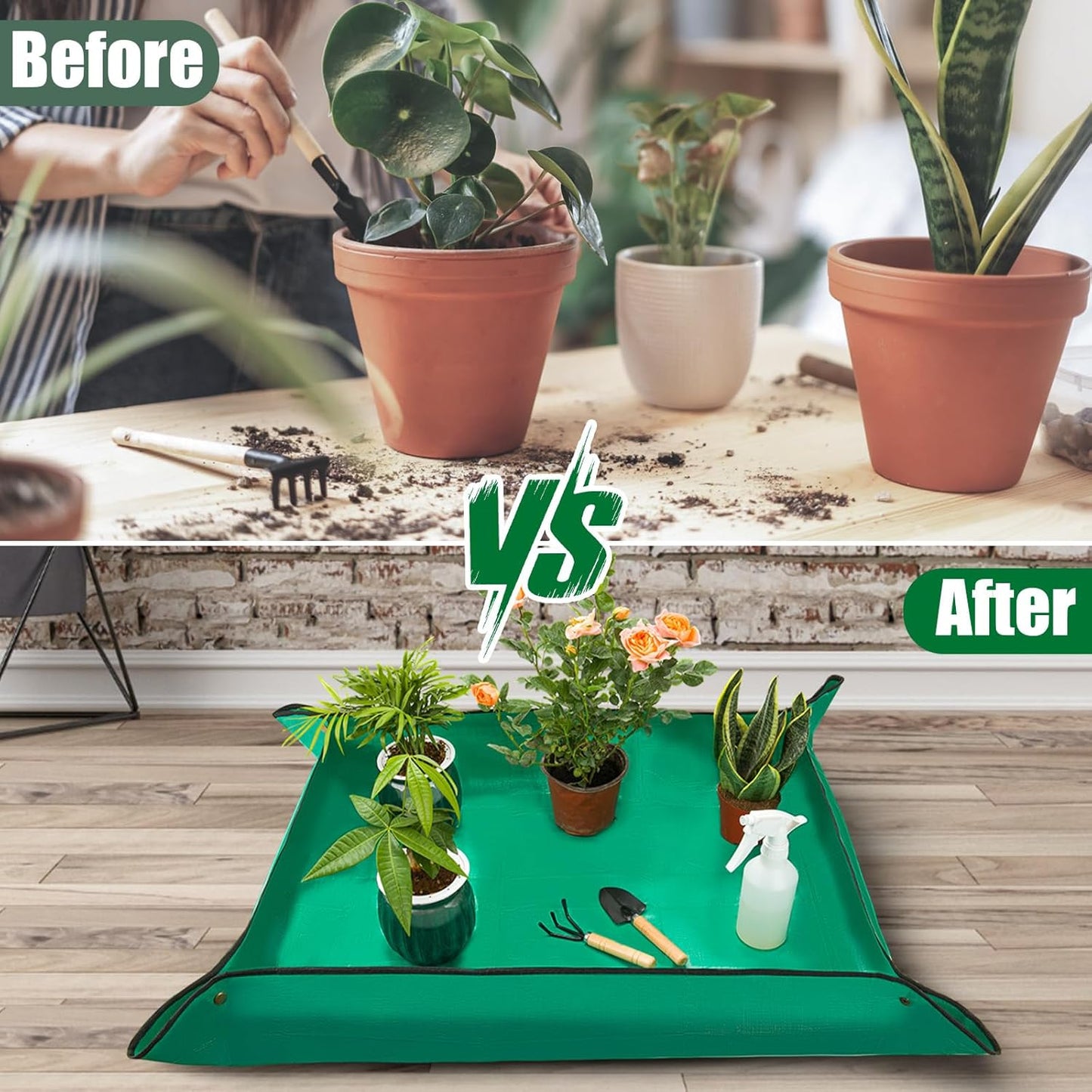 2PCS Repotting Mat, Excellence Indoor Waterproof Plant Transplanting Mat, Professional Gardening Mat Supplies (gardening tools are not included)