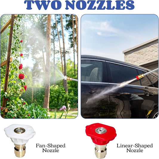 High Pressure Washer Wand with 2 Nozzle Attachments, 2026 New Jet Nozzle for Garden Hose Power Washer Wand Hydro Jet High Pressure Washer Tools (Black)
