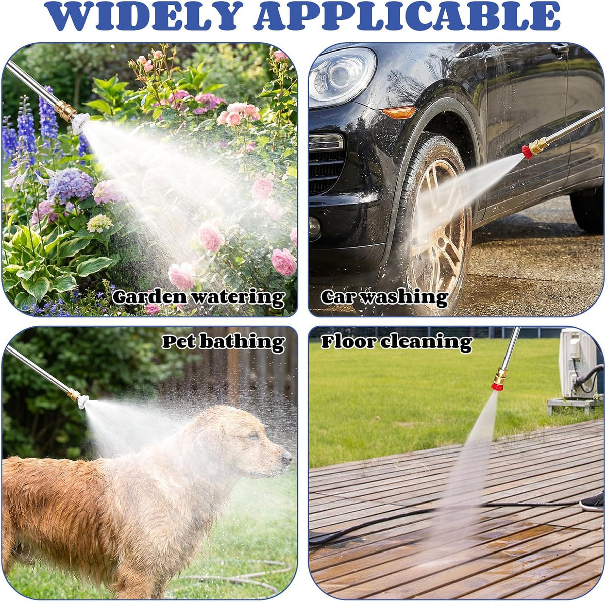 High Pressure Washer Wand with 2 Nozzle Attachments, 2026 New Jet Nozzle for Garden Hose Power Washer Wand Hydro Jet High Pressure Washer Tools (Black)