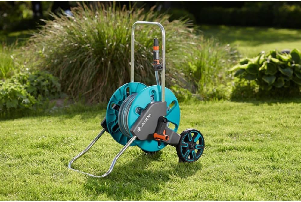 18511 CleverRoll M Frost-Proof Hose Cart, for Convenient Hose Storage and Watering, Made in Germany