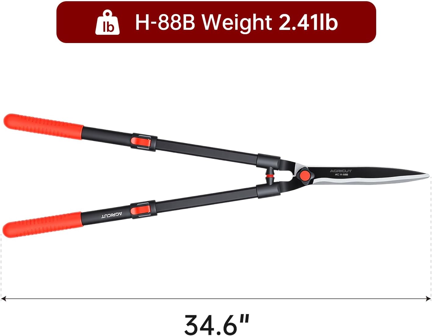 Telescopic Hedge Shears – Heavy Duty Garden Shears with Patented Wavy Blade, High Carbon Steel, Extendable Aluminium Handles 700-930mm – For Precision Trimming of Tall Hedges