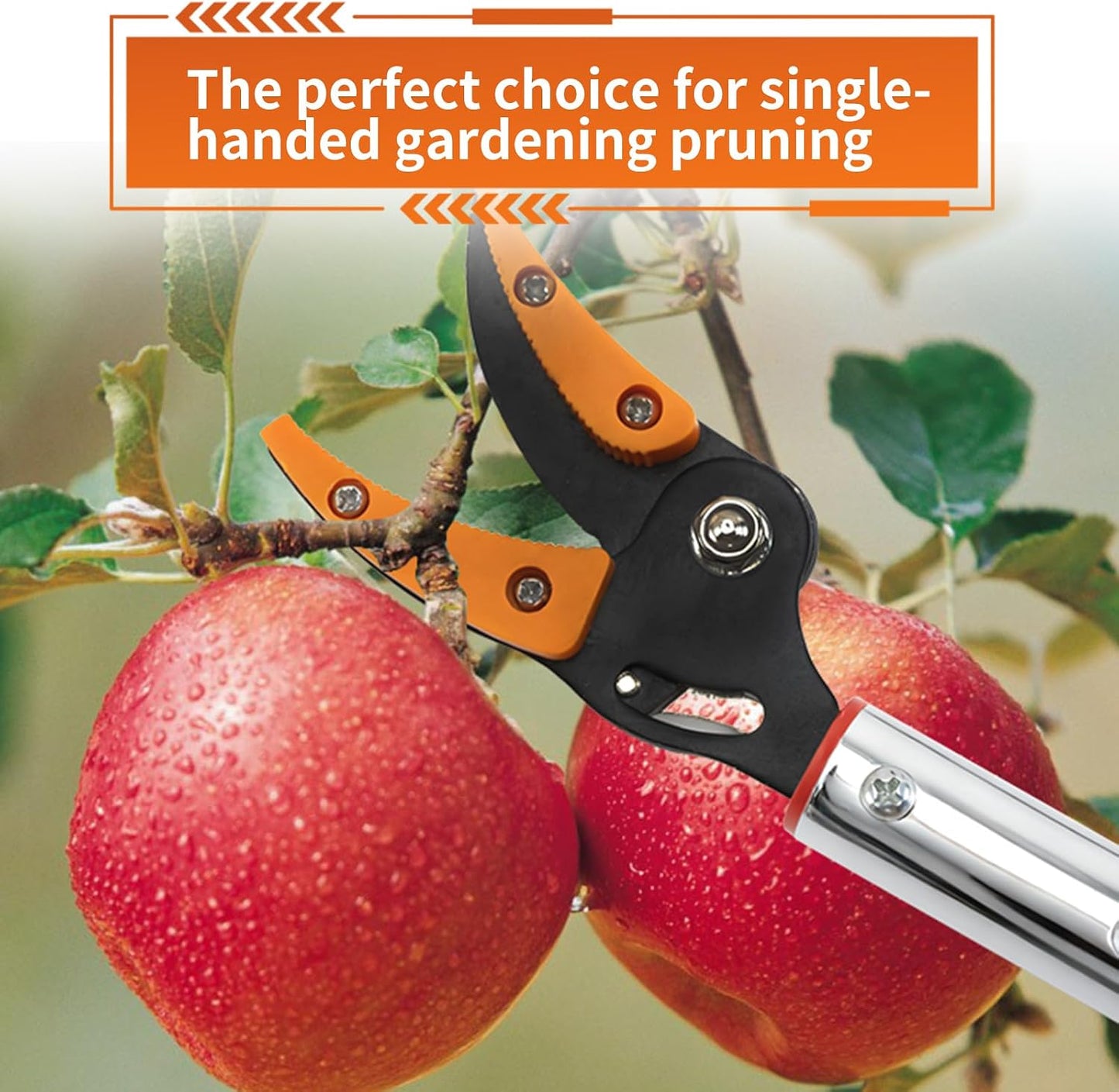 3.5 ft (1.0m) Cut & Tree Trimmer for Precision Gardening Pruning & Fruit picking, 40 in Long Reach Pruning Shears - Lightweight Aluminum Rust-Resistant Picker, Branch Bypass Loppers(1/4" Max Cut)