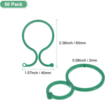 50-Pack Plant Support Clips, 2.4" x 1.6" x 0.08"(l x W x H) Plant Twist Clip Ties, Plastic Plant Clips, Tomato Vine Flower Cucumber Plastic Plant Clip for Plant Locks