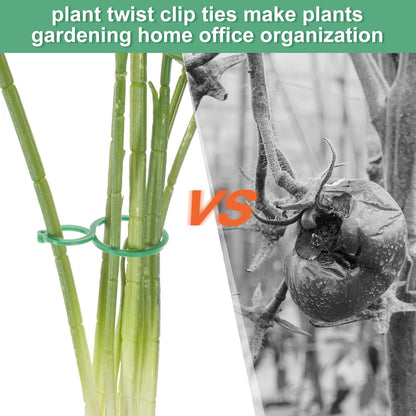 50-Pack Plant Support Clips, 2.4" x 1.6" x 0.08"(l x W x H) Plant Twist Clip Ties, Plastic Plant Clips, Tomato Vine Flower Cucumber Plastic Plant Clip for Plant Locks