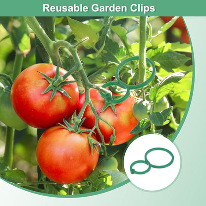 50-Pack Plant Support Clips, 2.4" x 1.6" x 0.08"(l x W x H) Plant Twist Clip Ties, Plastic Plant Clips, Tomato Vine Flower Cucumber Plastic Plant Clip for Plant Locks
