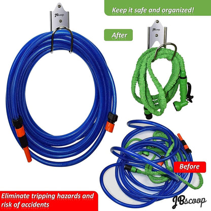 Garden Hose Holder, Garden Hose Hanger Wall Mount for Water Hose, Extension Cords, Air Compressor Hose, Heavy Duty & Rust Proof Set of 1