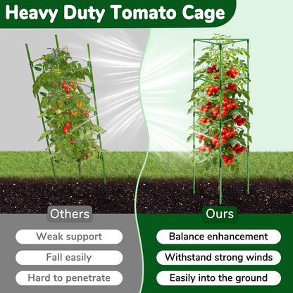 65 Inch 4 Pack Heavy Duty Tall Tomato Cages for Garden