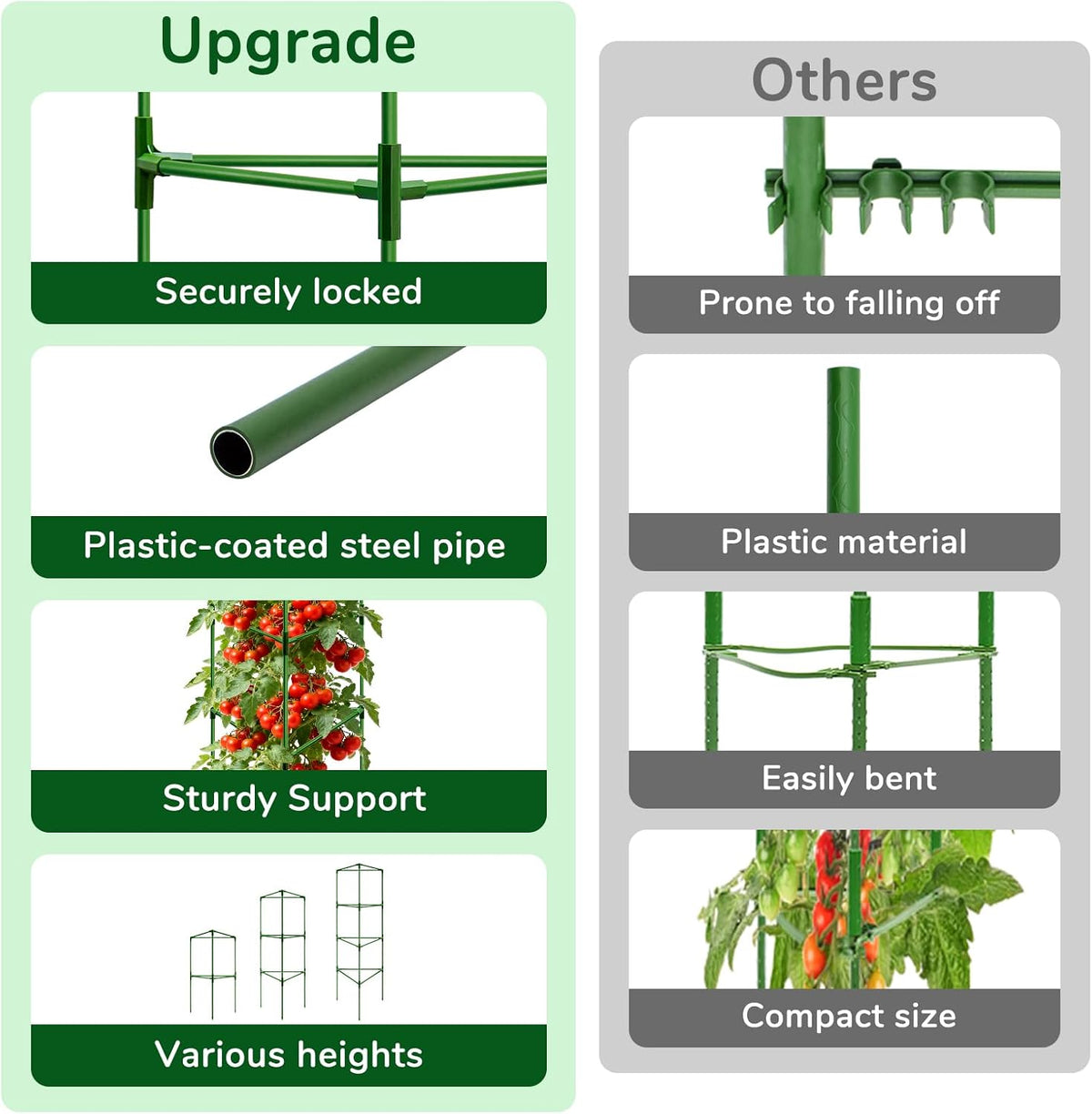 65 Inch 4 Pack Heavy Duty Tall Tomato Cages for Garden