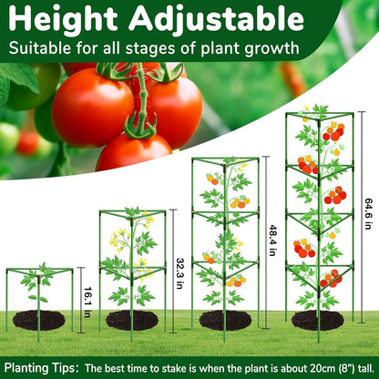 65 Inch 4 Pack Heavy Duty Tall Tomato Cages for Garden