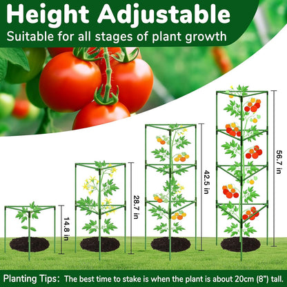 65 Inch 4 Pack Heavy Duty Tall Tomato Cages for Garden