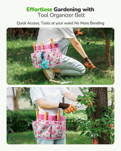 Gardening Tools 10-Piece Garden Tool Set, Rust Resistant, Pink