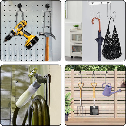 2 Pcs Flexible Garden Hose Storage Hook-Stainless Steel Water Hose Hanger Support Up to 44lbs-Hanging Stainless Hose Holder for Indoor Outdoor Home Garden Water Hose Storage