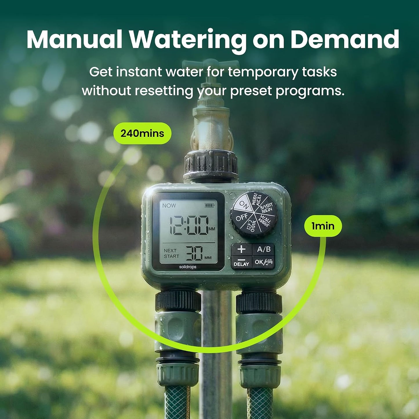 Garden Hose Sprinkler Timer 1 or 2 Outlet Programmable Controller