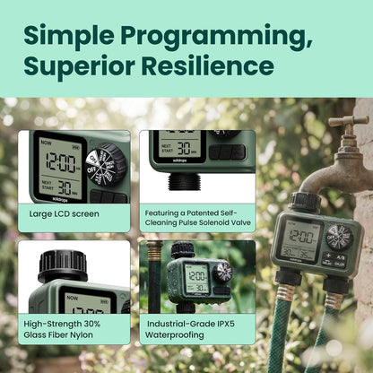Garden Hose Sprinkler Timer 1 or 2 Outlet Programmable Controller