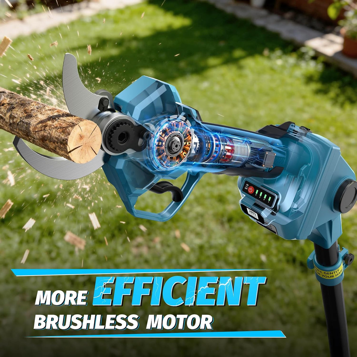 Cordless Pole Pruner, 1.6" Cutting Diameter Electric Pruning Shears