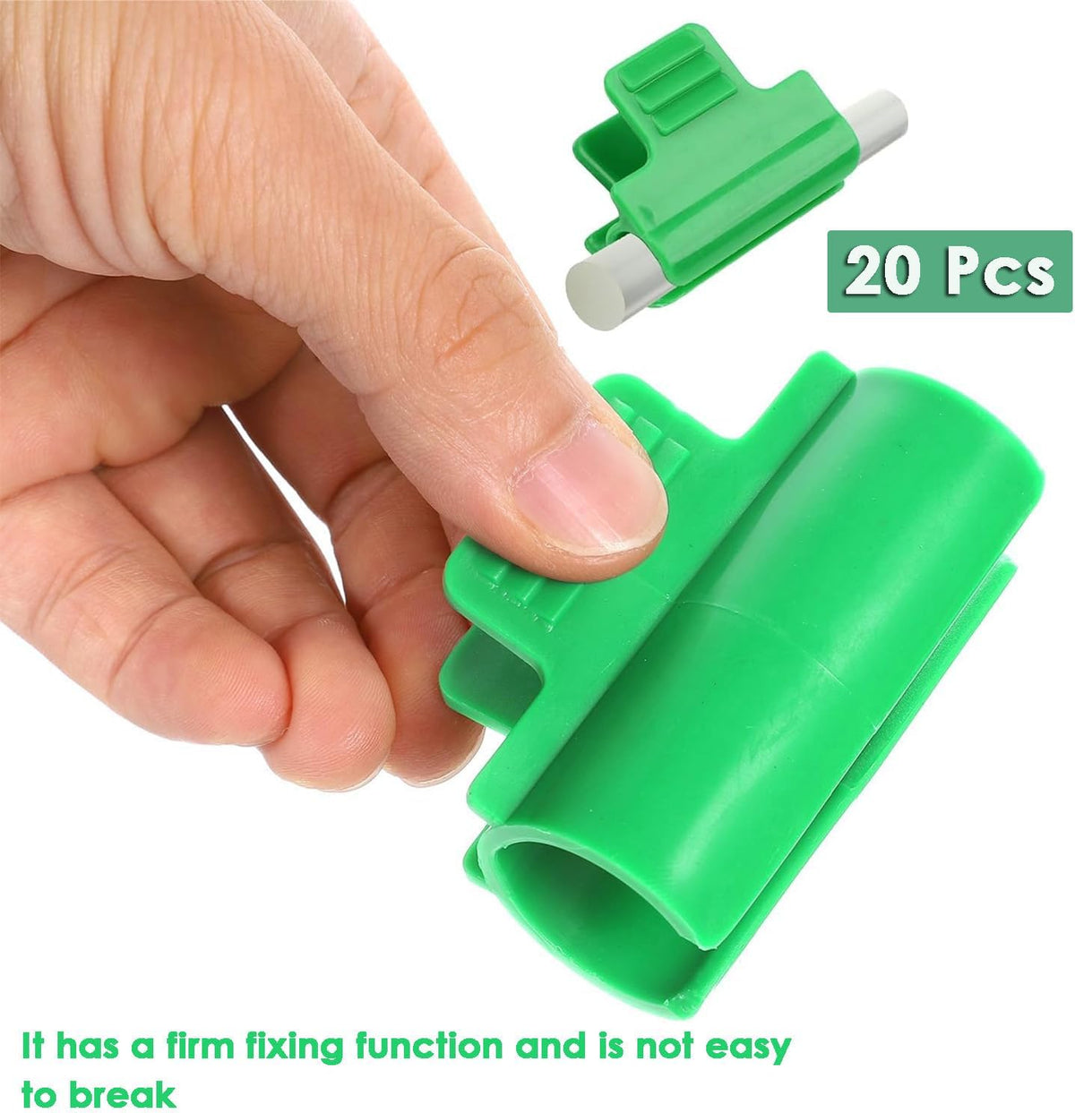 20Pcs Greenhouse Clamps, 16 mm Shading Net Rod Clip, Film Row Cover Netting Tunnel Hoop Clip, Plant Support Frame for Season Plant Extension Support