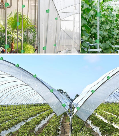 20Pcs Greenhouse Clamps, 16 mm Shading Net Rod Clip, Film Row Cover Netting Tunnel Hoop Clip, Plant Support Frame for Season Plant Extension Support