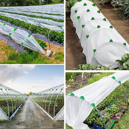 20Pcs Greenhouse Clamps, 16 mm Shading Net Rod Clip, Film Row Cover Netting Tunnel Hoop Clip, Plant Support Frame for Season Plant Extension Support