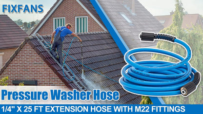 Pressure Washer Hose Reel with Hose, 1/4" × 60ft, Retractable