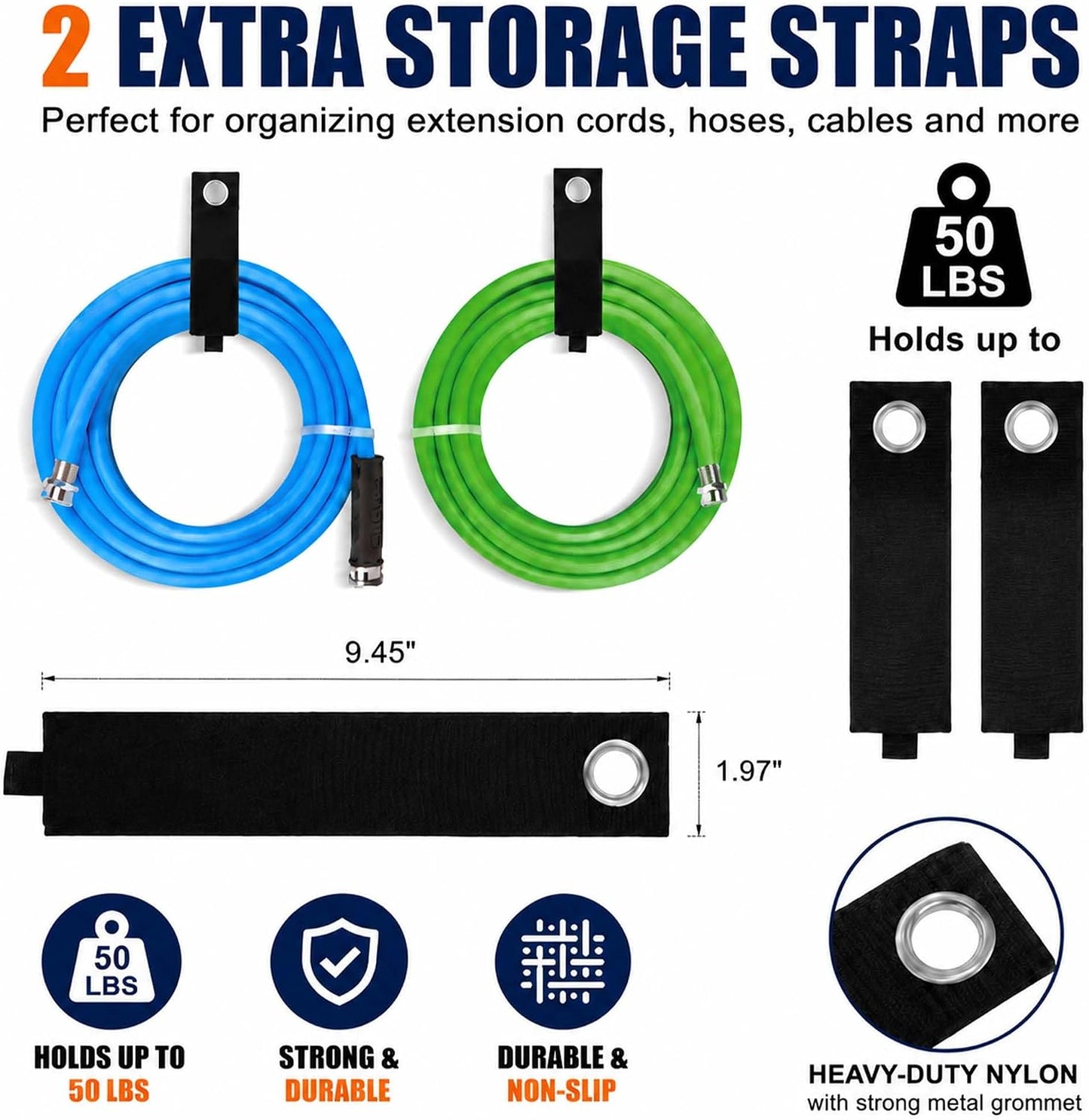 Heavy Duty Wall Garage Hooks, Steel Anti-Slip Utility Hooks Storage Organization Hangers for Ladders, Bikes, Hose, Garden Tools, Coats, Bags with Mounting Hardware Kit (Black, 12 Pack)