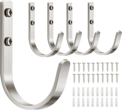 22LB Wall Hooks for Hanging Towel/Coat, Black 5 Pack