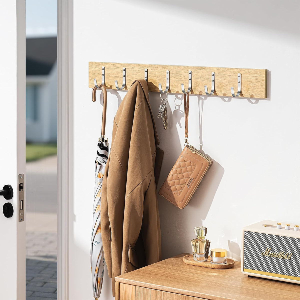 22LB Wall Hooks for Hanging Towel/Coat, Black 5 Pack