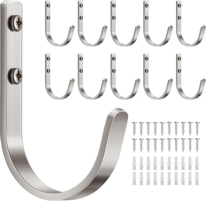 22LB Wall Hooks for Hanging Towel/Coat, Black 5 Pack