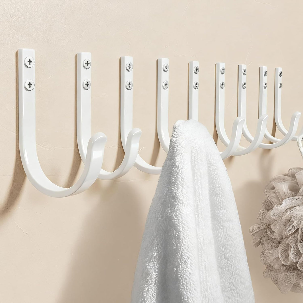 22LB Wall Hooks for Hanging Towel/Coat, Black 5 Pack