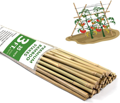 Plant Stakes,18IN Natural Garden Bamboo Sticks, 20Pcs Plant Support Stakes