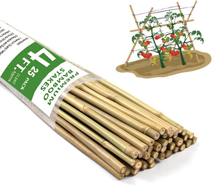 Plant Stakes,18IN Natural Garden Bamboo Sticks, 20Pcs Plant Support Stakes