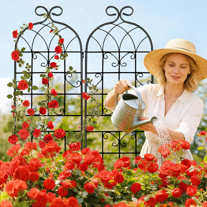 YOBAZAN Metal Garden Trellis 71"x20", 2 Pack Plant Support Trellis