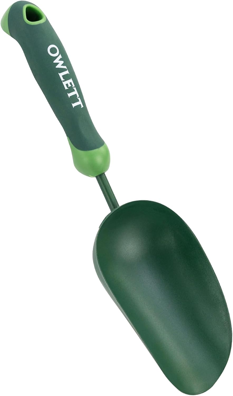 Garden Scoop, 13" Soil Scoop with Ergonomic Rubber Handle, Carbon Steel Potting Shovel Big Volume Gardening Spoon for Transplanting, Digging, Cultivation, Composting, Planting