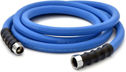 AG-LITE BSAL5806 5/8" x 06' Hot/Cold Water Rubber Garden Hose, 100% Rubber, Ultra-Light, Super Strong, 500 PSI, 50F to 190F Degrees, High Strength Polyester Braided