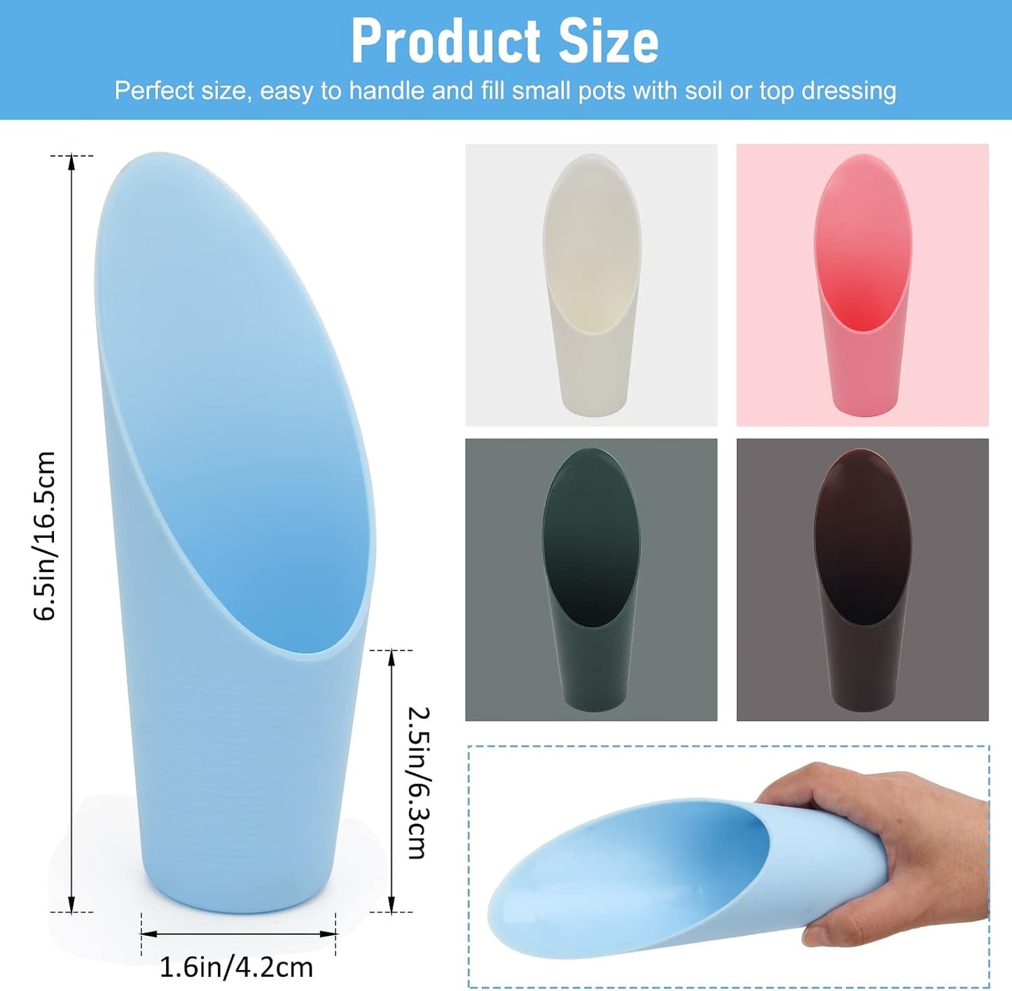 Bonsai Soil Scoops, 5 PCS Plastic Garden Soil Scoops