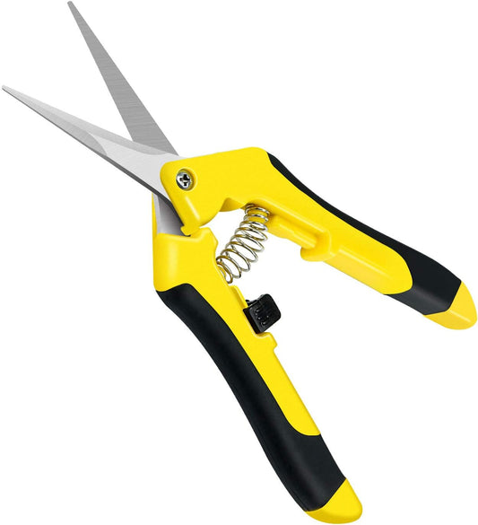 6.5 inch Pruning Shears for Gardening Trimming Scissors, Hand Pruner, Stainless Steel, Yellow