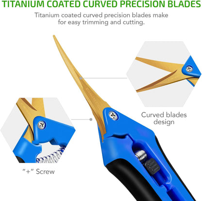 6.5 inch Pruning Shears for Gardening Trimming Scissors, Hand Pruner, Stainless Steel, Yellow