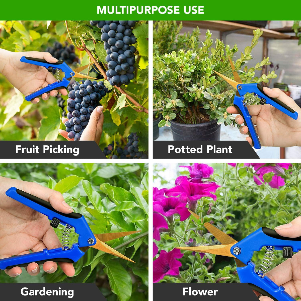 6.5 inch Pruning Shears for Gardening Trimming Scissors, Hand Pruner, Stainless Steel, Yellow