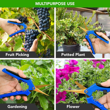 6.5 inch Pruning Shears for Gardening Trimming Scissors, Hand Pruner, Stainless Steel, Yellow
