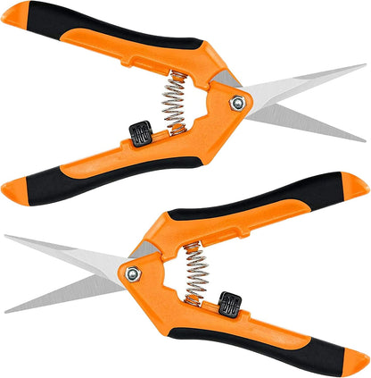 6.5 inch Pruning Shears for Gardening Trimming Scissors, Hand Pruner, Stainless Steel, Yellow
