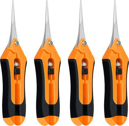 6.5 inch Pruning Shears for Gardening Trimming Scissors, Hand Pruner, Stainless Steel, Yellow
