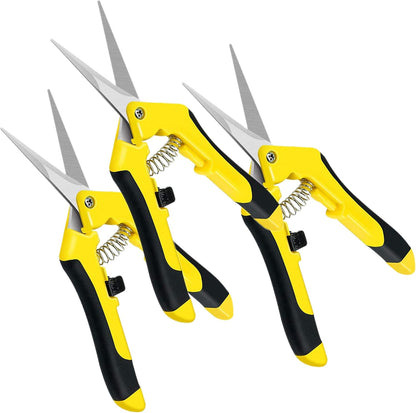 6.5 inch Pruning Shears for Gardening Trimming Scissors, Hand Pruner, Stainless Steel, Yellow