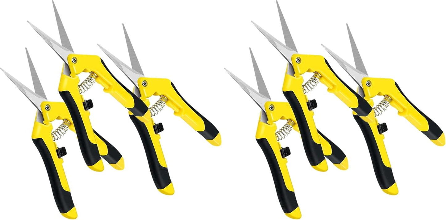 6.5 inch Pruning Shears for Gardening Trimming Scissors, Hand Pruner, Stainless Steel, Yellow