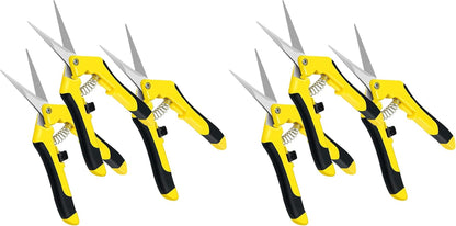 6.5 inch Pruning Shears for Gardening Trimming Scissors, Hand Pruner, Stainless Steel, Yellow