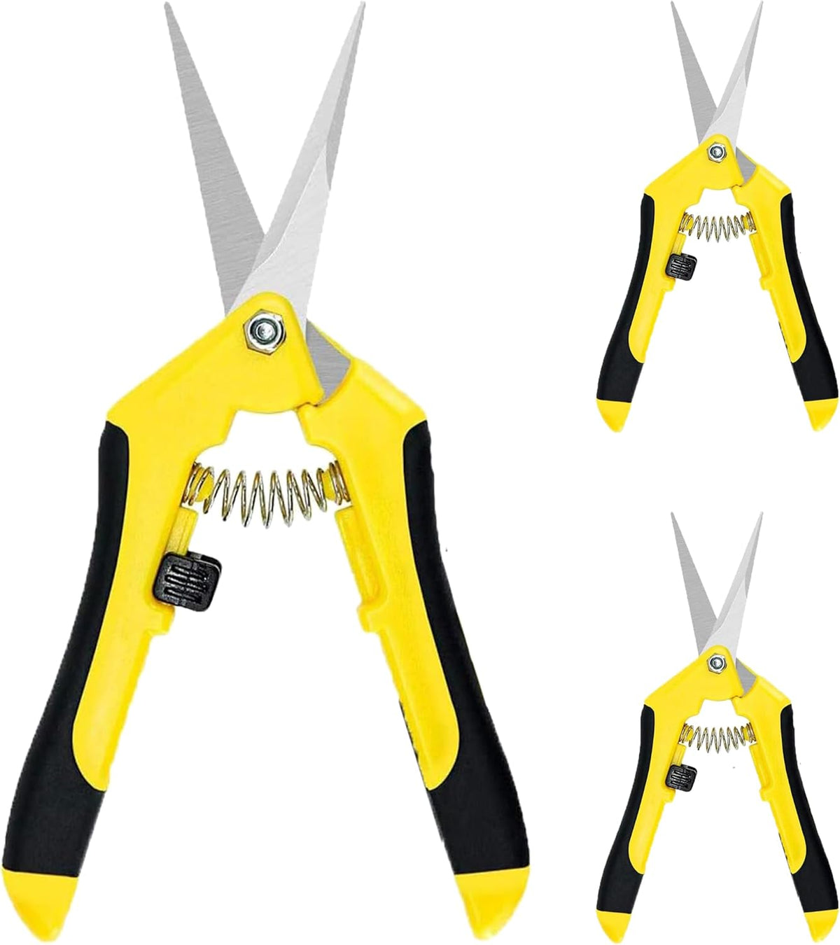 6.5 inch Pruning Shears for Gardening Trimming Scissors, Hand Pruner, Stainless Steel, Yellow