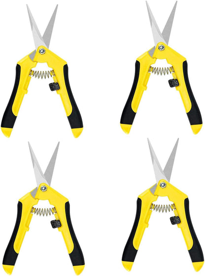 6.5 inch Pruning Shears for Gardening Trimming Scissors, Hand Pruner, Stainless Steel, Yellow
