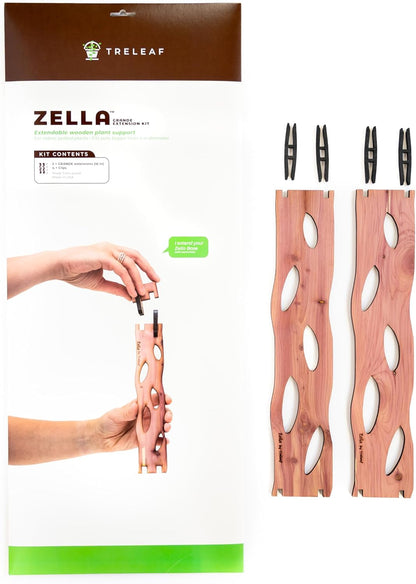 Zella Regular Starter Kit – Wooden Extendable Plant Trellis for Indoor Climbing Houseplants – Modular Plant Support with 2 Bases + 2 Extensions - Moss Pole Alternative