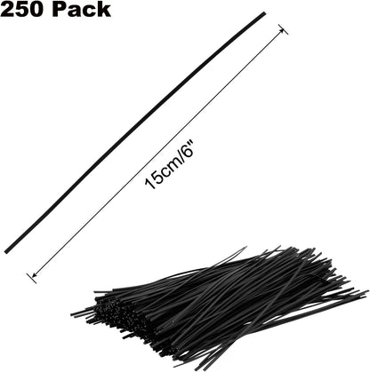 Black Metallic Twist Ties 6 Inch / 150mm, 250Pcs