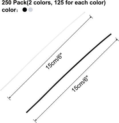 Black Metallic Twist Ties 6 Inch / 150mm, 250Pcs