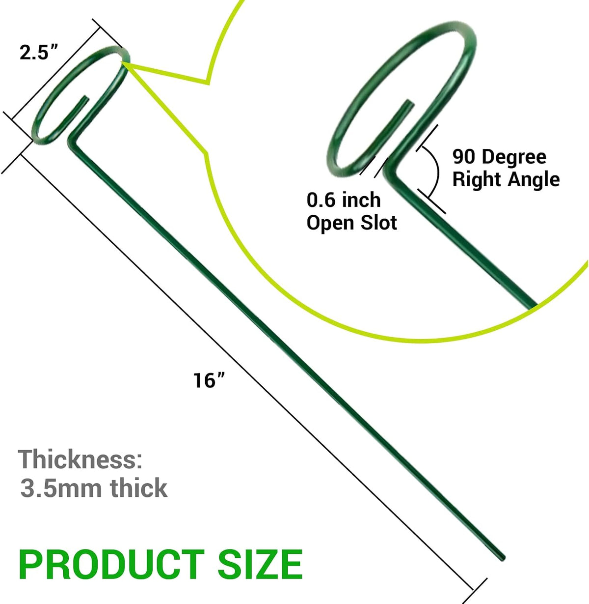 4PCS Garden Plant Stakes for Flowers, Garden Metal Single Stem Plant Support, Garden Flower Support for Indoor Plants Tomatoes, Amaryllis, Orchid, Peony, Lily, Rose -15.9Inch
